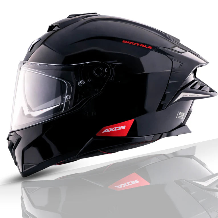 Axor Brutale Solid Colors Dual Spoiler Black Helmet