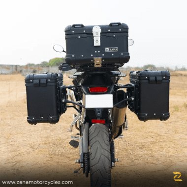 Zana Panniers( 36 LTR )Aluminium R-Flat Black With Frame For Triumph Tiger 850/ 900 Rally Pro ZI-70 RB
