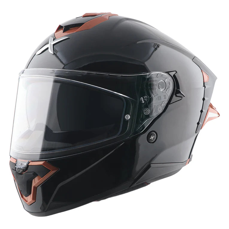 Axor Brutale Corsa Dual Spoiler Black Gold Orange Helmet