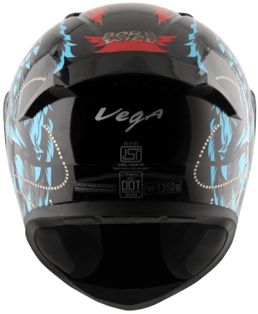 Vega Bolt Wild Black Blue Helmet
