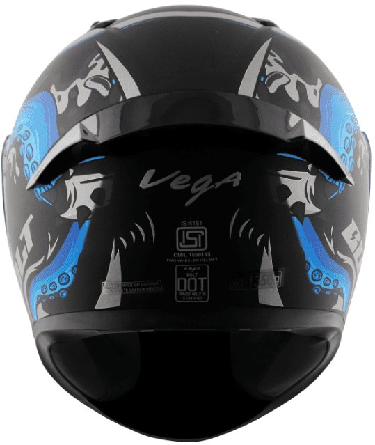 Vega Bolt Octopus Dull Black Blue Helmet