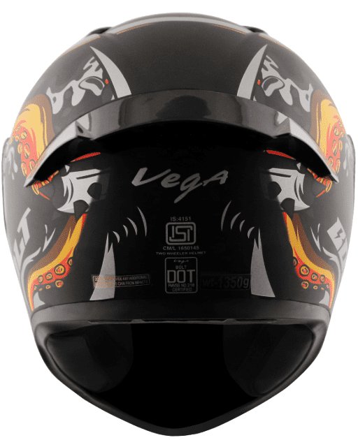 Vega Bolt Octopus Dull Black Orange Helmet