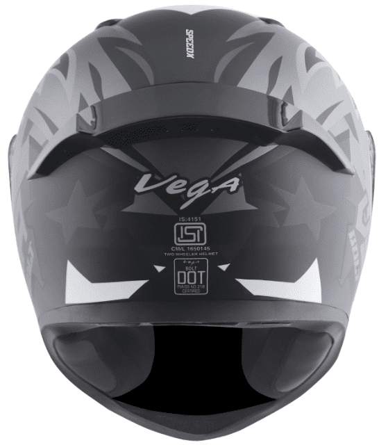 Vega Bolt Speedx Dull Black Grey Helmet