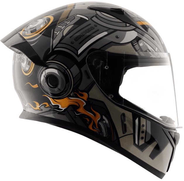 Vega Bolt Superhero Black Grey Helmet