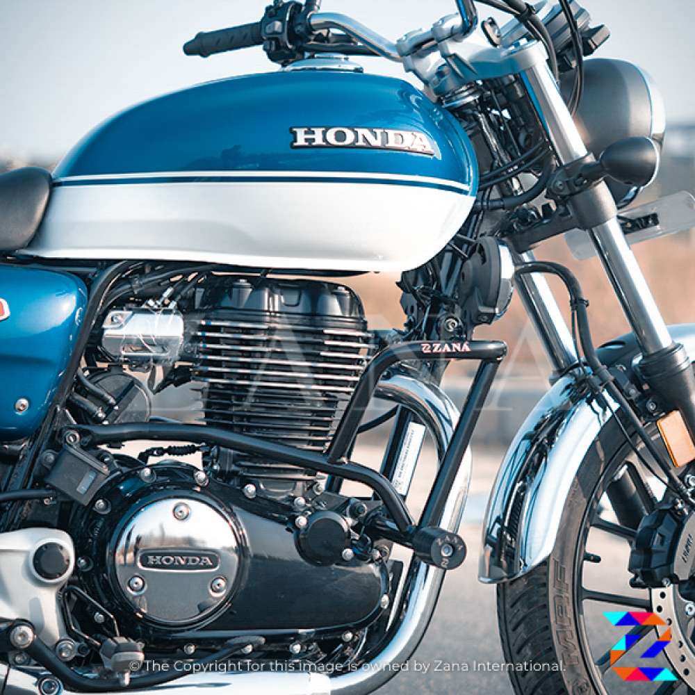 Matt Black Crash Guard with Slider for Honda CB350