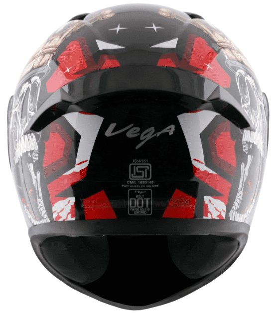 Vega Bolt Crown Men Black Red Helmet
