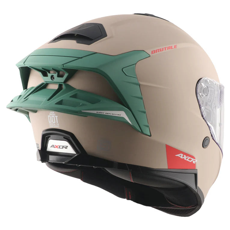 Axor Brutale Corsa Dual Spoiler Khaki Green Helmet