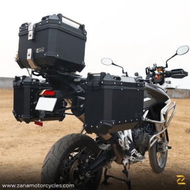 Zana Panniers( 36 LTR )Aluminium L-Flat Black With Frame For Triumph Tiger 850/ 900 Rally Pro ZI-70 LB