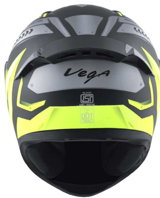 Vega Bolt Martial Dull Black Neon Yellow Helmet