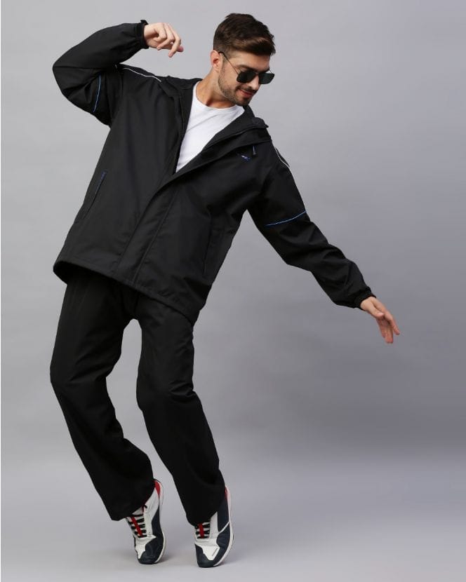 Reversible Black Rainsuit Set for Mens - JS1008