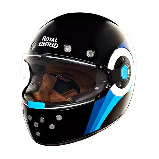 Royal Enfield FF NH44 Lite Gloss Black and Blue Waves