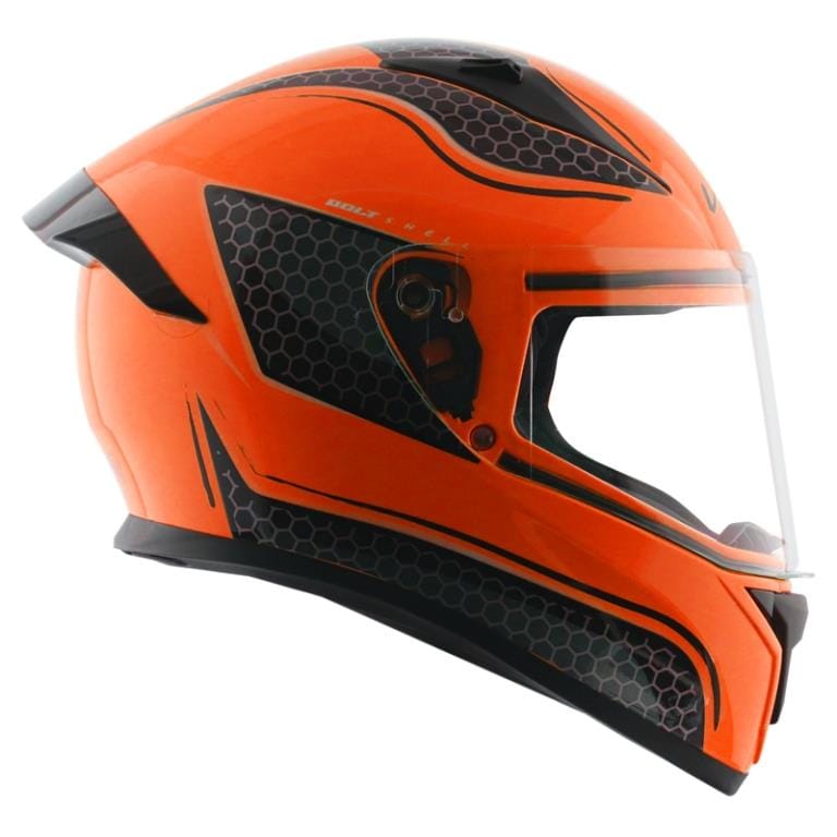 Vega Bolt Hyper Orange Black Helmet Riders Junction 3