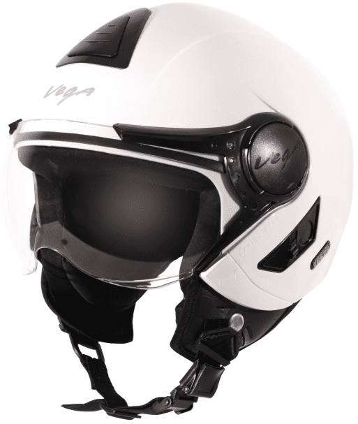 Vega Verve Open Face White Helmet (ISI Certified)