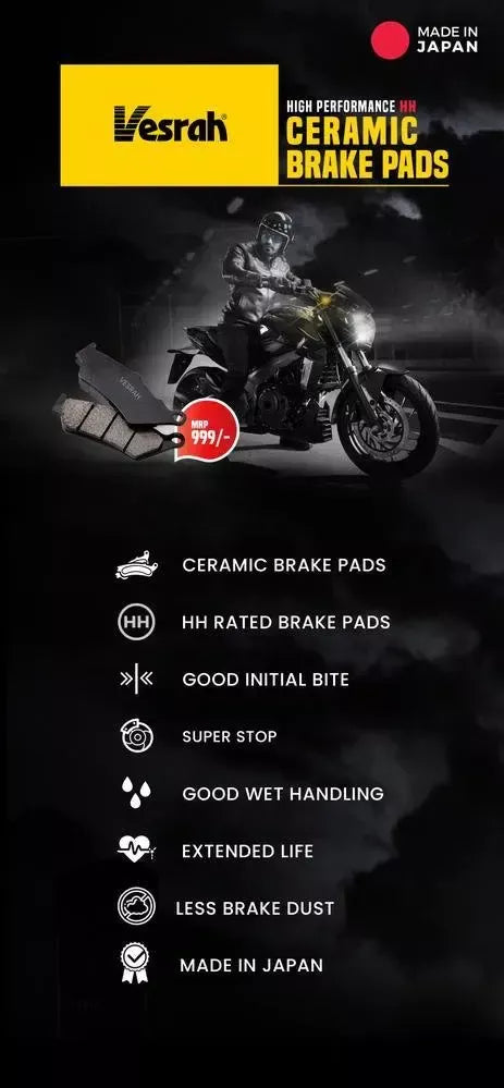 Vesrah Kawasaki Versys 1000 Brake Pad Front and Rear Ceramic Riders Junction