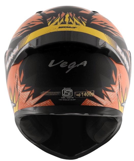 Vega Bolt Bunny Dull Black Orange Helmet