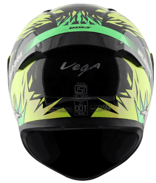 Vega Bolt Bunny Black Neon Yellow Helmet
