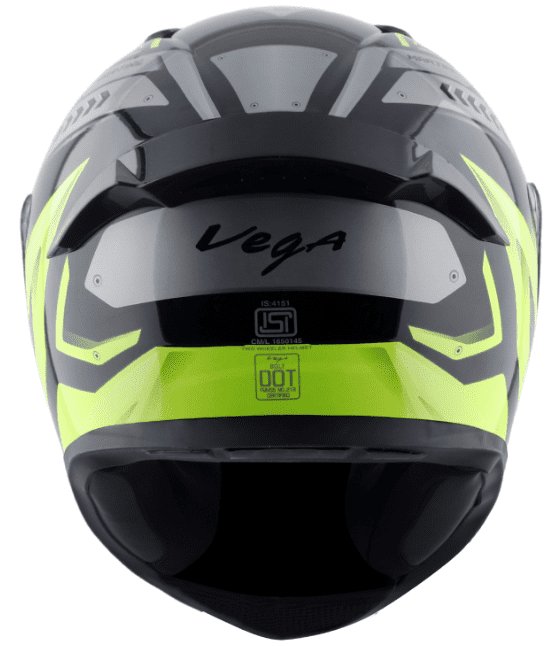 Vega Bolt Martial Black Neon Yellow Helmet