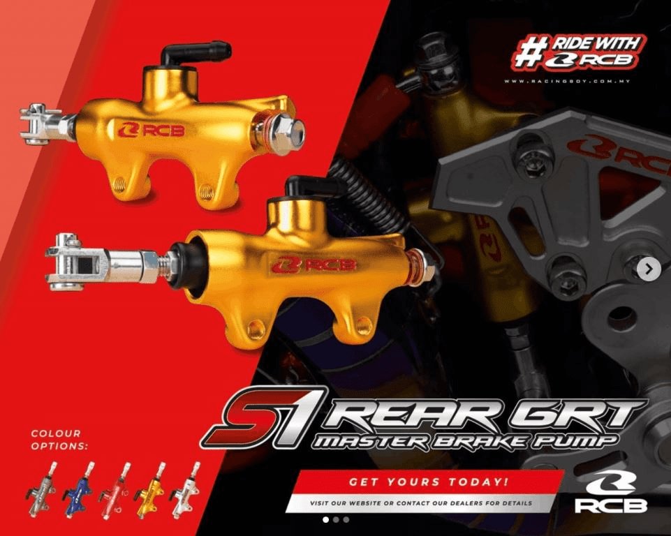 RCB Brake Pump S1 Grt Rear (14MM) 01BP021 ( RED )