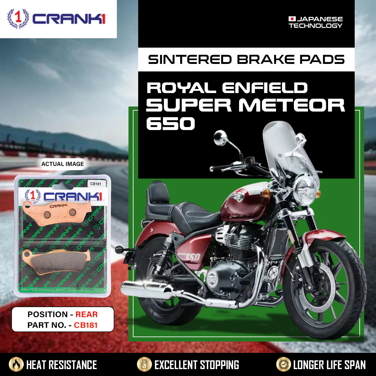 CRANK1  Sintered Brake Pad for Royal Enfield Super Meteor 650