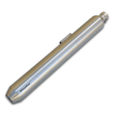 Powerage Slip-Ons Exhaust for RE 350 / 500 Brushed Steel Finish (Long Type)
