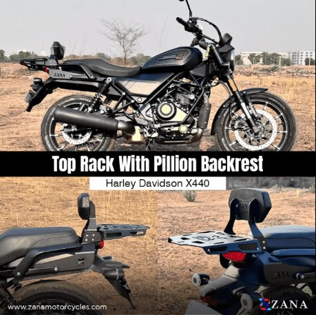 Zana Top Rack with Plate and Pillion Backrest for Harley Davidson X440 ZI-8484