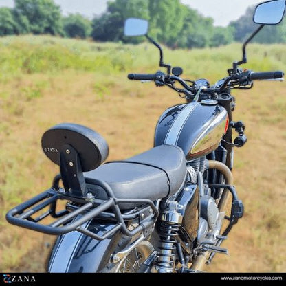 Zana Top Rack for BSA Goldstar 650 without Plate Compatible with Pillion Backrest (Mild Steel, Black, Type-2) ZI-8530
