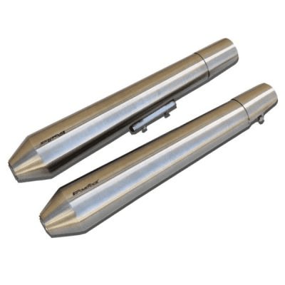 Powerage Slip-Ons Exhaust for RE 650 Twins Brushed Steel Finish
