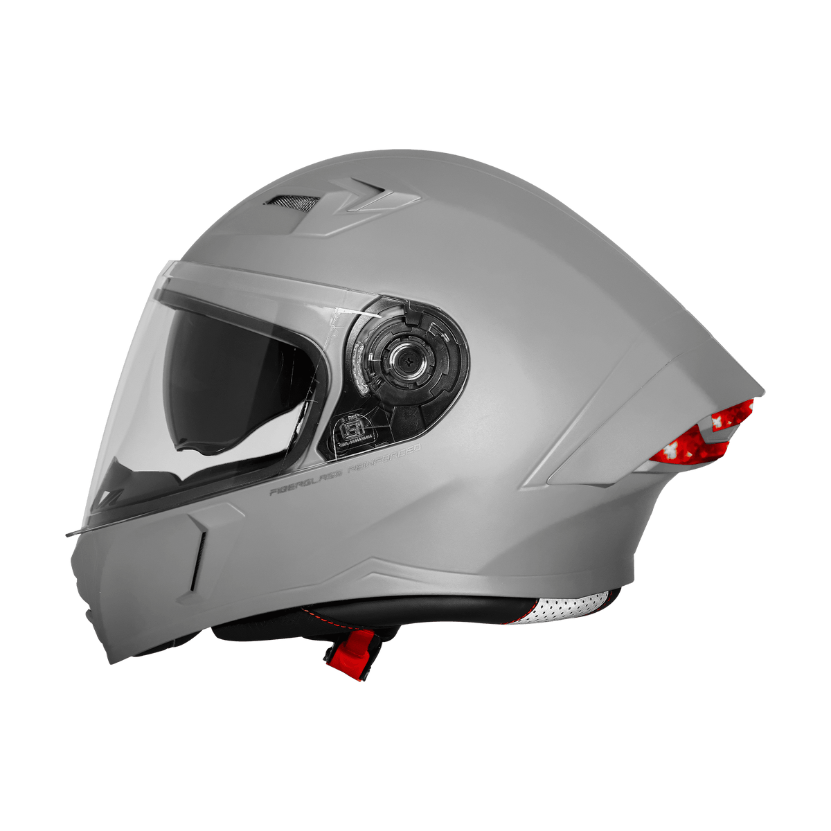Steelbird SBA-11 ISS LT Glossy Titanium Grey Full Face Helmet – ISI Certified
