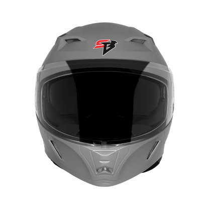 Steelbird SBA-11 ISS LT Glossy Titanium Grey Full Face Helmet – ISI Certified