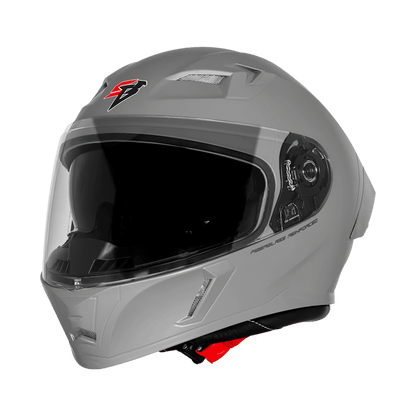 Steelbird SBA-11 ISS LT Glossy Titanium Grey Full Face Helmet – ISI Certified