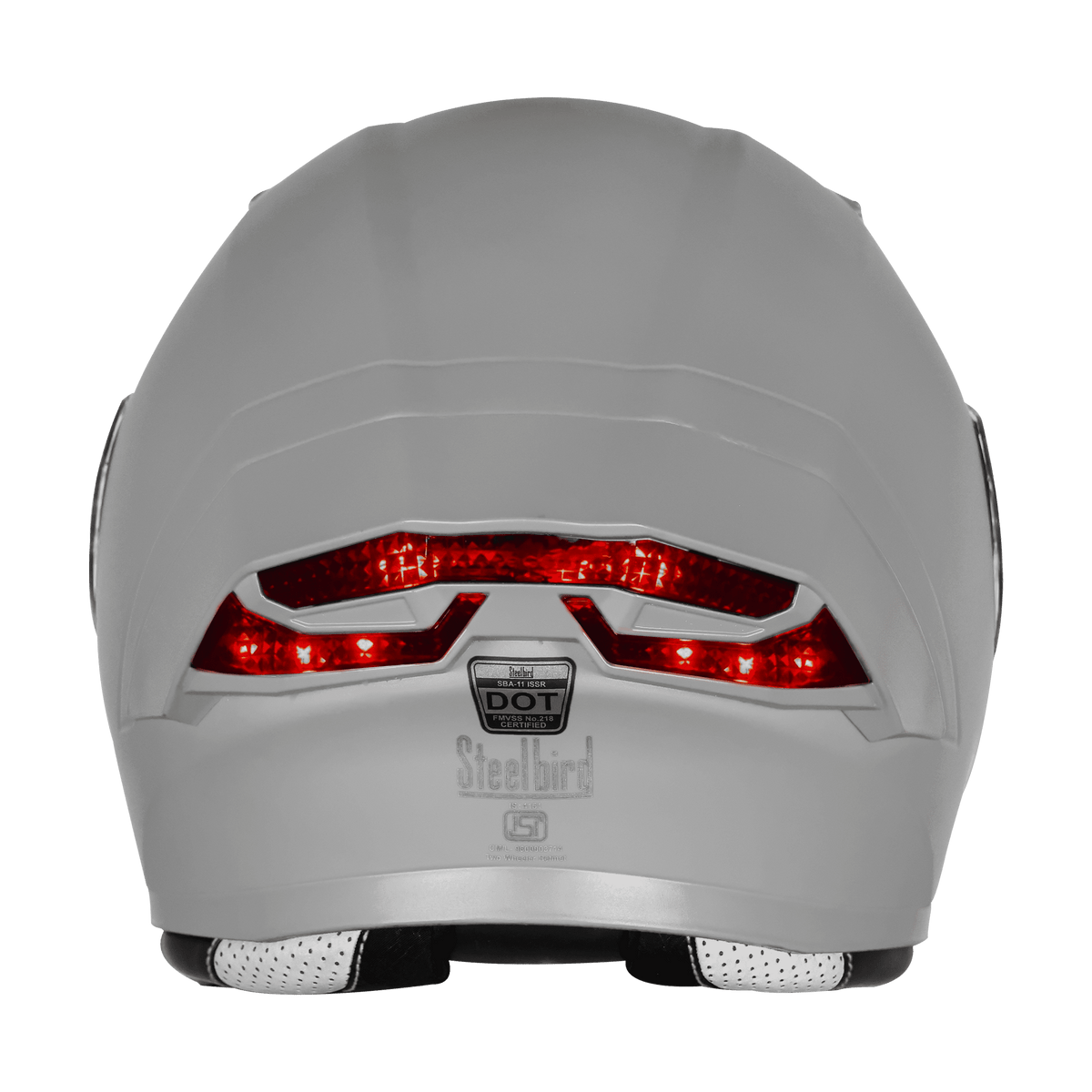 Steelbird SBA-11 ISS LT Glossy Titanium Grey Full Face Helmet – ISI Certified