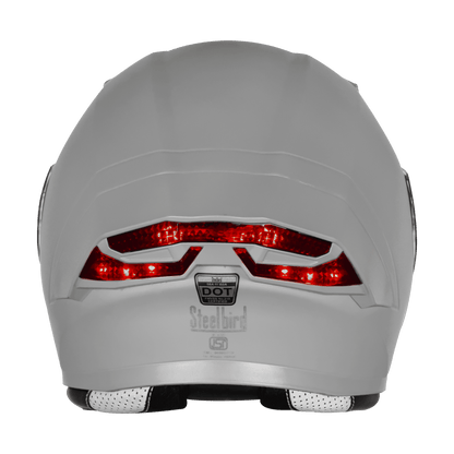 Steelbird SBA-11 ISS LT Glossy Titanium Grey Full Face Helmet – ISI Certified