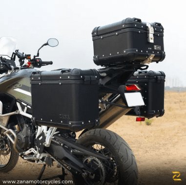 Zana Panniers( 36 LTR )Aluminium R-Flat Black With Frame For Triumph Tiger 850/ 900 Rally Pro ZI-70 RB