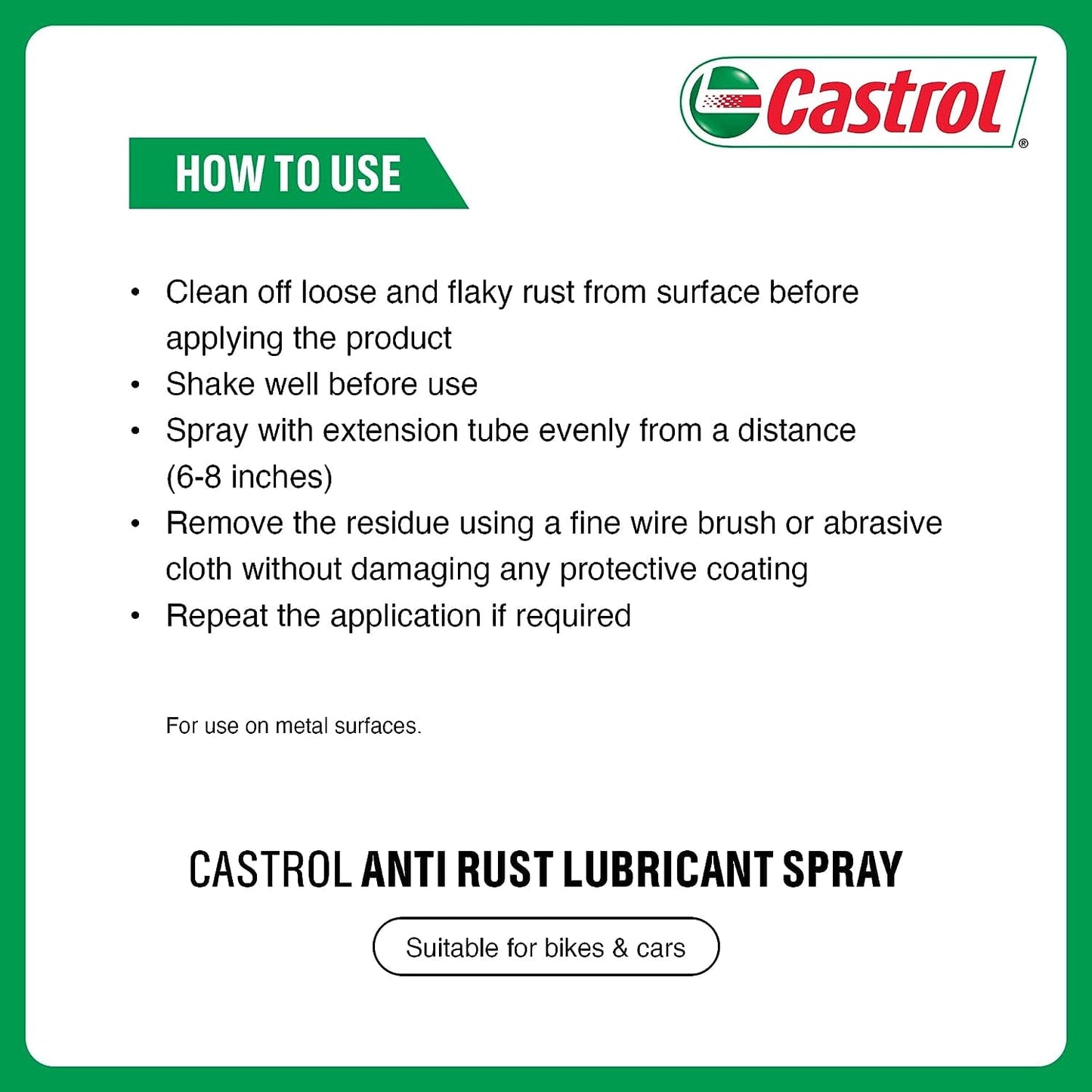 Castrol ANTI RUST LUBRICANT SPRAY for Bikes 325g