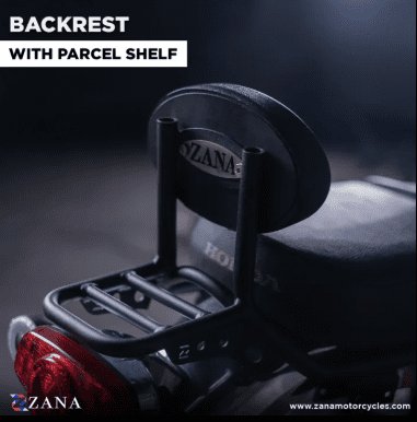 Zana BACKREST FOR HONDA CB350 WITH PARCEL SHELF SPLIT SEAT/SINGLE SEAT VERSION 2(NOT COMPATIBLE ON NEW MODEL 2024 & CB350 DLX PRO.) ZI-8203