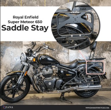 Zana Saddle Stay for Super Meteor 650 with Exhaust Sheild and Jerry Can Mount (V-2) ZI-8528
