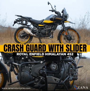 Zana Crash Guard for Himalayan 450 (with Slider , Black Texture, Mild Steel) - Type-2 ZI- 8434