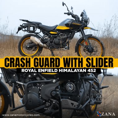 Zana Crash Guard for Himalayan 450 (with Slider , Black Texture, Mild Steel) - Type-2 ZI- 8434