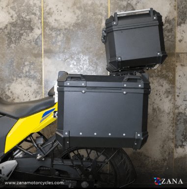 Zana Panniers( 36 LTR )Aluminium L-Flat Black With Frame For Suzuki V-Strom 250 ZI-8453 LB