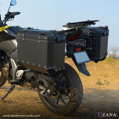 Zana Panniers( 36 LTR )Aluminium L-Flat Black With Frame For Suzuki V-Strom 250 ZI-8453 LB