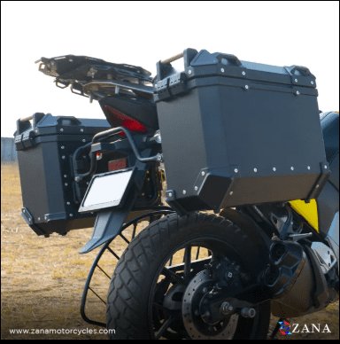 Zana Panniers( 36 LTR )Aluminium L-Flat Black With Frame For Suzuki V-Strom 250 ZI-8453 LB