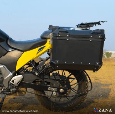 Zana Panniers( 36 LTR )Aluminium L-Flat Black With Frame For Suzuki V-Strom 250 ZI-8453 LB