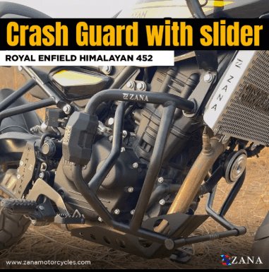 Zana Crash Guard for Himalayan 450 (with Slider Puck, Black Texture, Mild Steel) - Type-3 ZI-8455