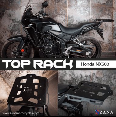 Zana Top rack with Plate For Honda NX500 (MILD STEEL, BLACK) ZI-8471