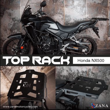 Zana Top rack with Plate For Honda NX500 (MILD STEEL, BLACK) ZI-8471