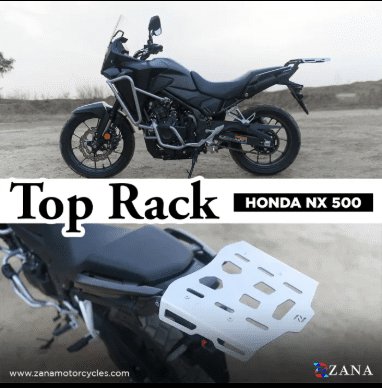 Zana Top rack with Plate For Honda NX500 (Aluminum, Silver) ZI-8476
