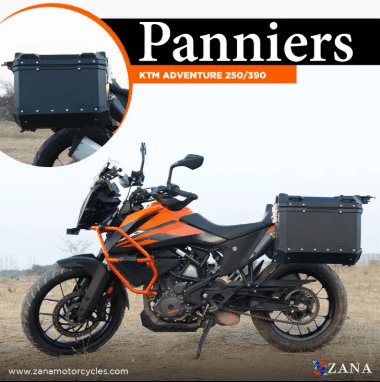 Zana Panniers( 36 LTR ) Aluminium L-Flat Black With Frame For KTM ADV 250/390 ZI-8491 LB