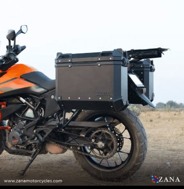 Zana Panniers( 36 LTR ) Aluminium L-Flat Black With Frame For KTM ADV 250/390 ZI-8491 LB