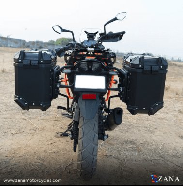 Zana Panniers( 36 LTR ) Aluminium L-Flat Black With Frame For KTM ADV 250/390 ZI-8491 LB