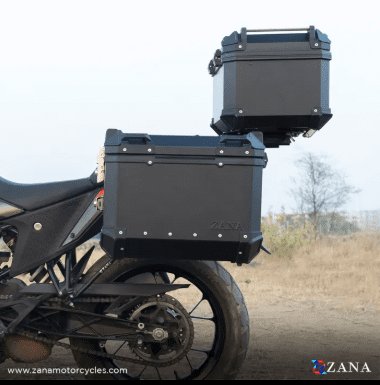 Zana Panniers( 36 LTR ) Aluminium L-Flat Black With Frame For KTM ADV 250/390 ZI-8491 LB